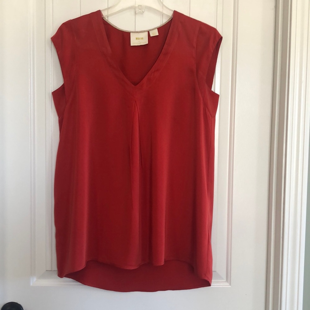 MaEVe by ANTHROPOLOGIE red blouse size small